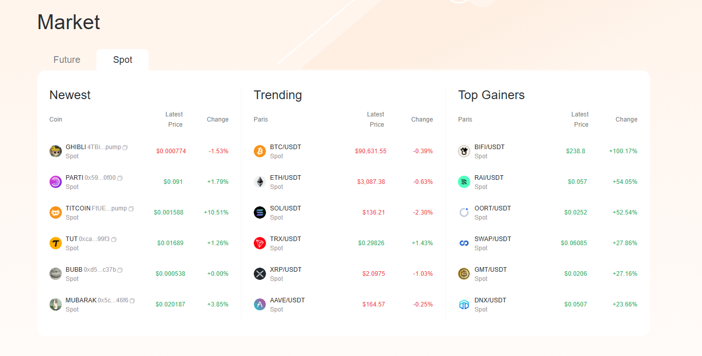 User executing a buy order on the BVOX exchange trading interface